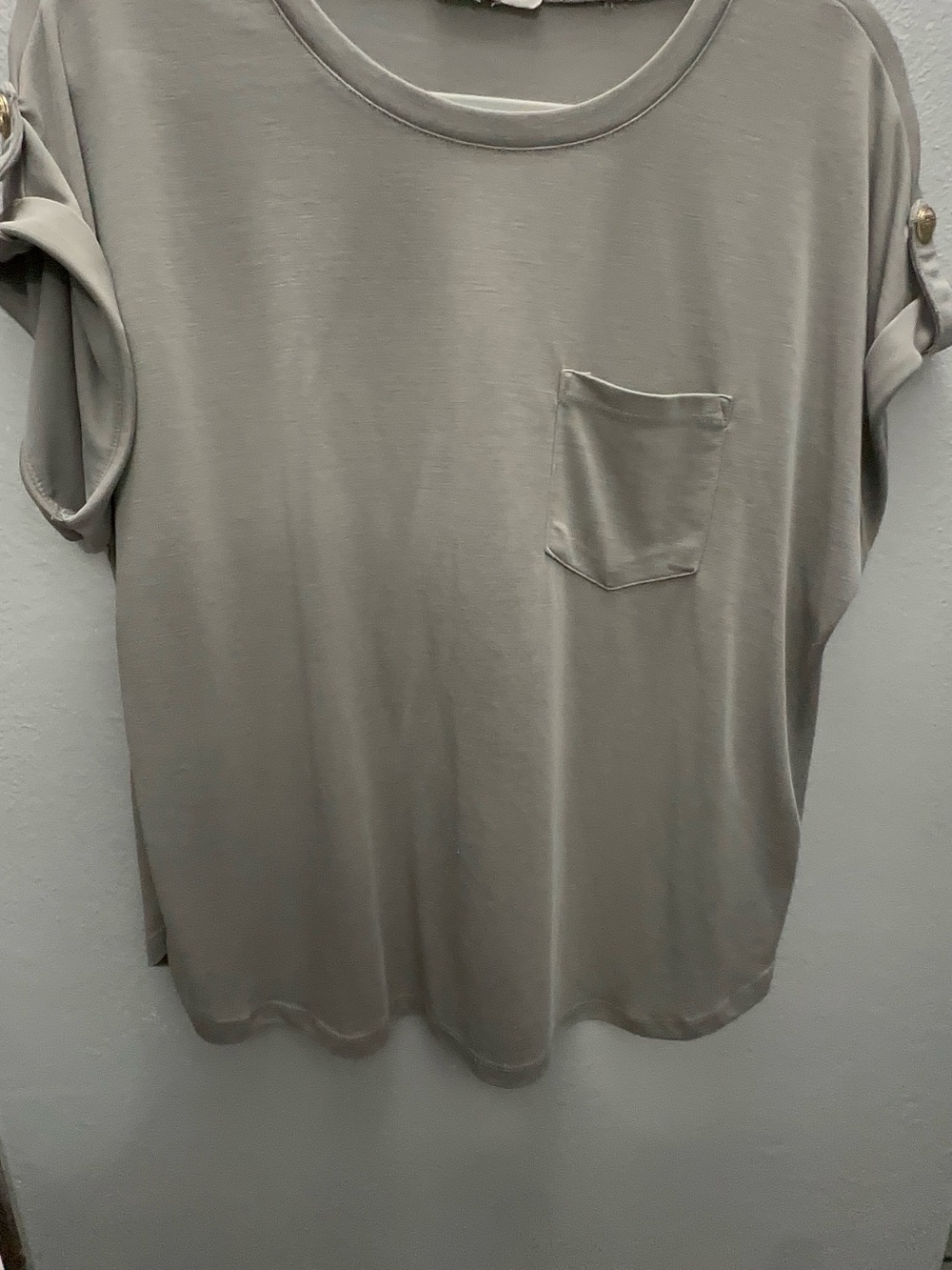 Cable & Gauge Rolled Sleeve Pocket Tee - Gray